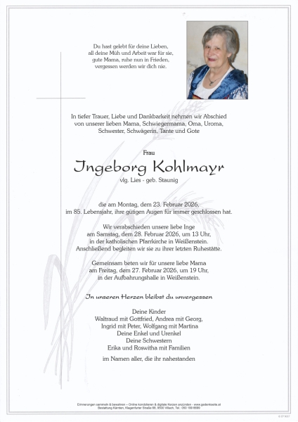 Parte von Ingeborg Kohlmayr