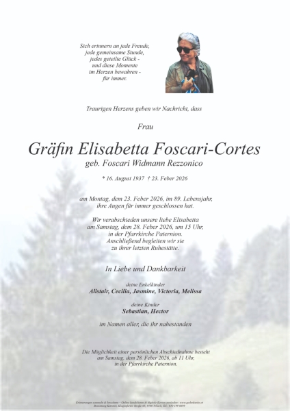 Parte von Elisabetta Foscari-Cortes