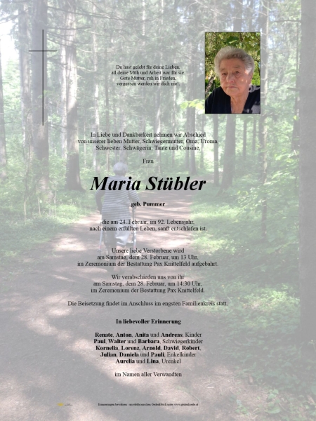 Parte von Maria Stübler