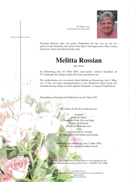 Parte von Melitta Anna  Rossian