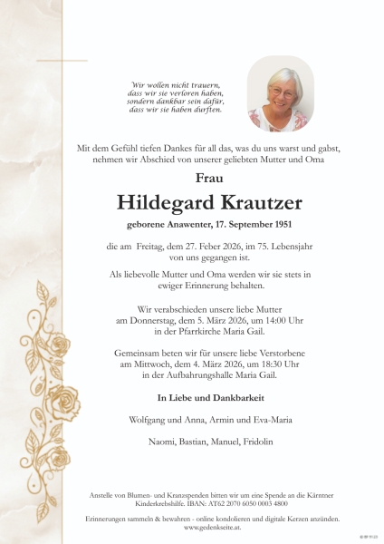 Parte Hildegard Krautzer