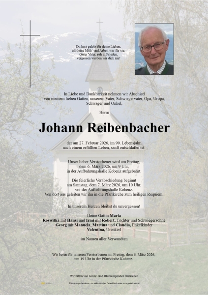 Parte Johann  Reibenbacher