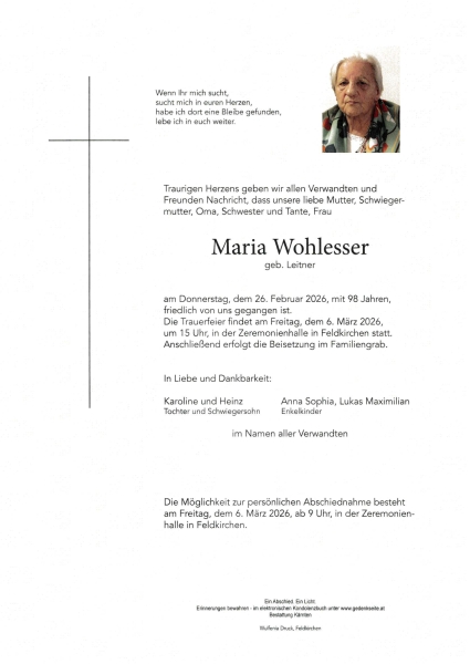Parte Maria  Wohlesser