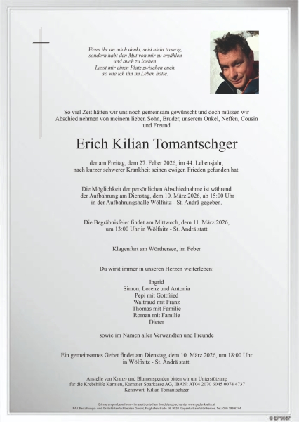 Parte Erich Kilian  Tomantschger