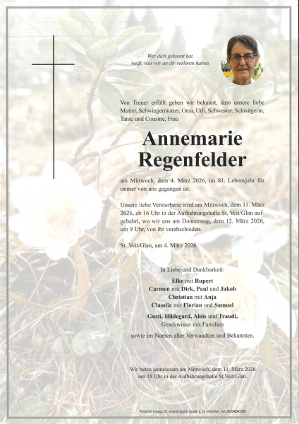 Parte Annemarie Regenfelder