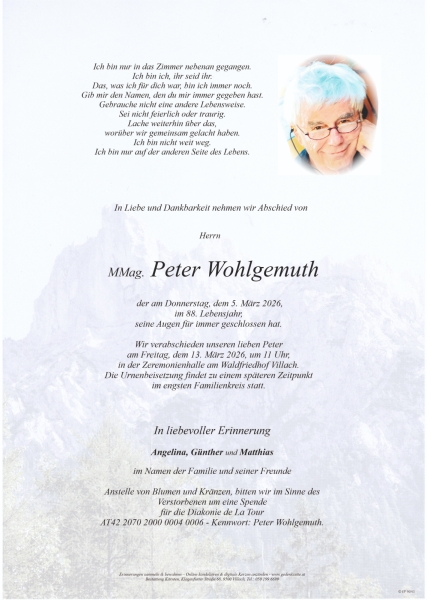 Parte von Peter Wohlgemuth