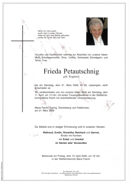 Parte von Frieda Petautschnig