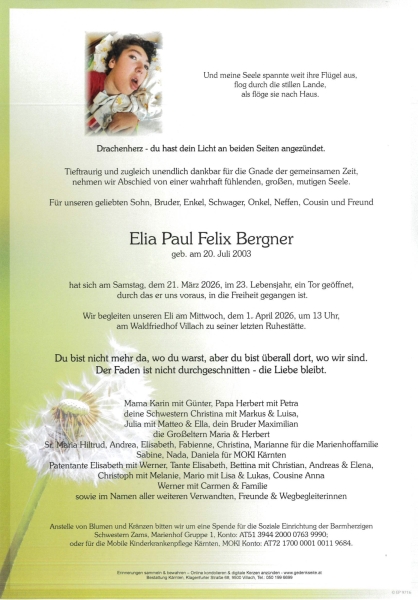 Parte von Elia Paul Felix  Bergner