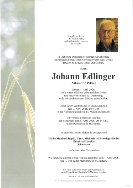 Parte von Johann Edlinger