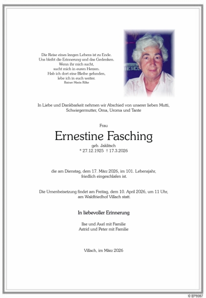 Parte von Ernestine  Fasching