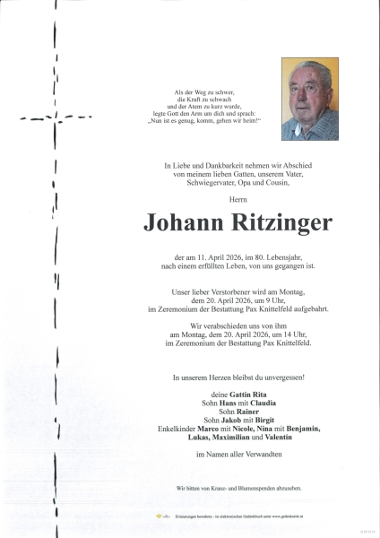 Parte von Johann Ritzinger
