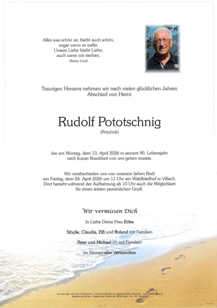 Parte von Rudolf Pototschnig