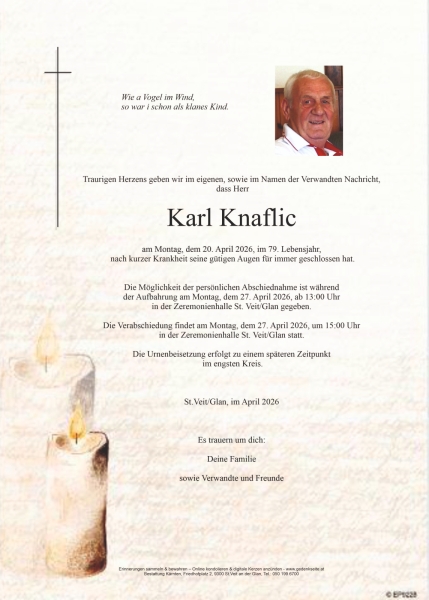 Parte von Karl Knaflic