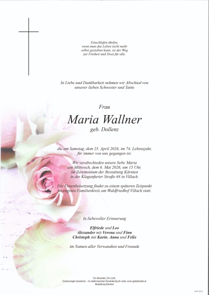 Parte von Maria Wallner