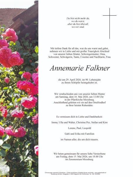 Parte von Annemarie Falkner