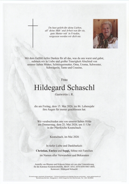 Parte von Hildegard  Schaschl
