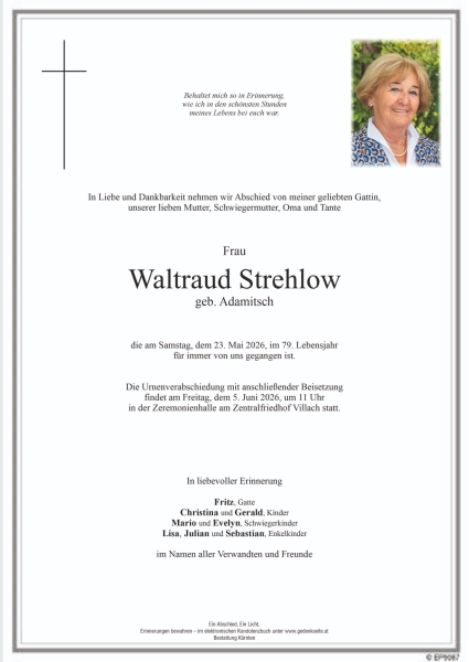 Parte von Waltraud Strehlow