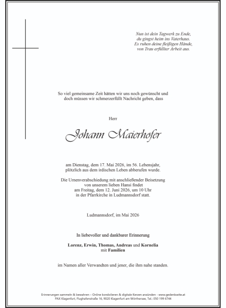 Parte von Johann  Maierhofer