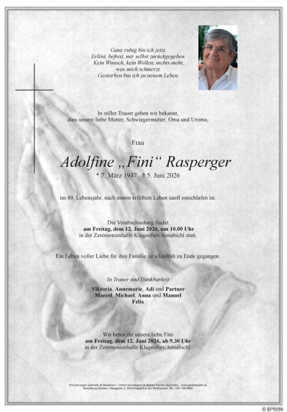Parte Adolfine Rasperger