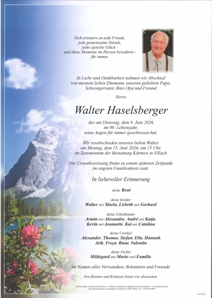 Parte von Walter Alois Haselsberger