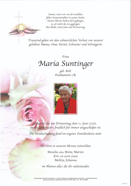 Parte von Maria Suntinger