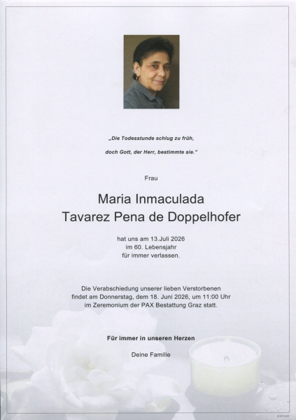 Parte von Maria Inmaculada Tavarez Pena de Doppelhofer