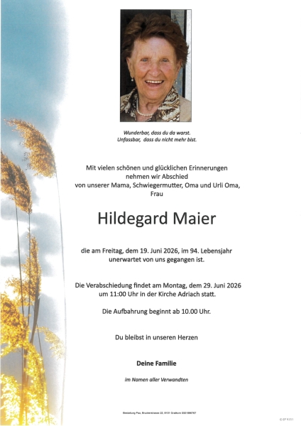 Parte von Hildegard Maier