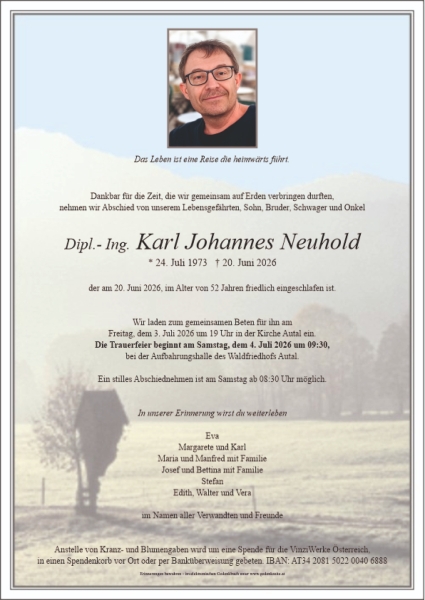 Parte von Karl Johannes Neuhold