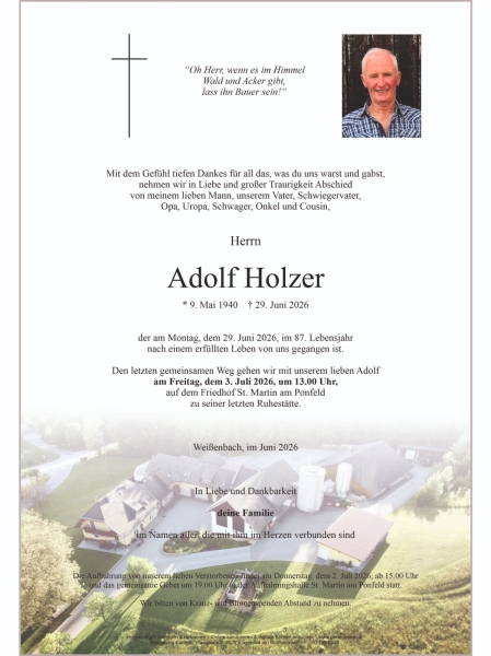 Parte von Adolf Holzer