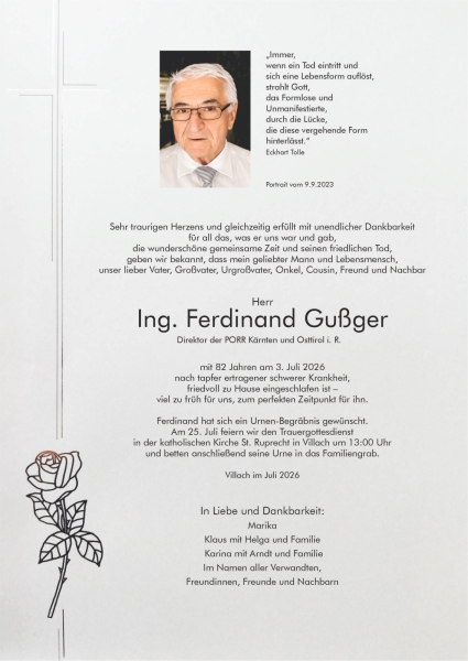 Parte von Ferdinand Gußger