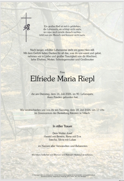 Parte von Elfriede Maria  Riepl