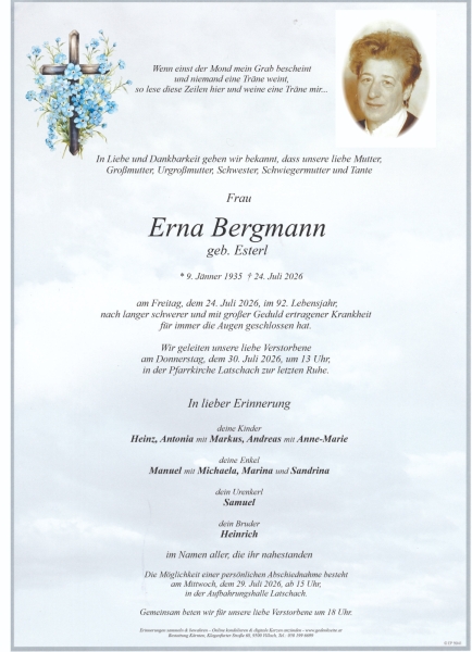 Parte von Erna Bergmann