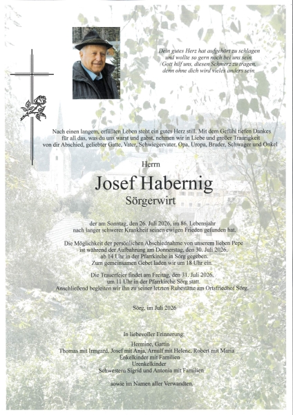 Parte von Josef Habernig    " Sörgerwirt "