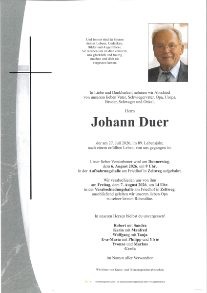 Parte von Johann Duer