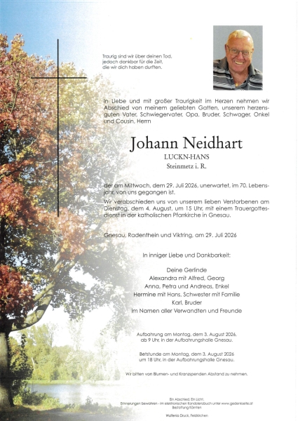 Parte von Johann Neidhart