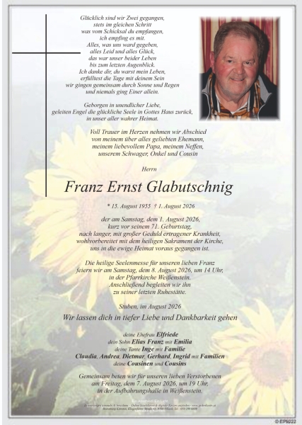 Parte von Franz Ernst Glabutschnig