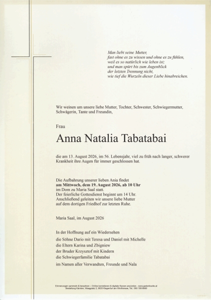 Parte von Anna Natalia Tabatabai