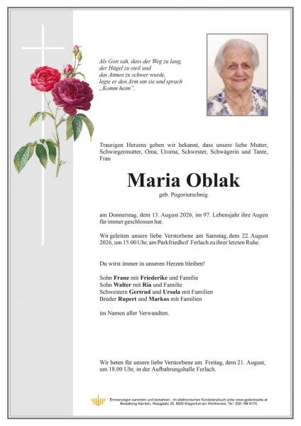 Parte von Maria Oblak
