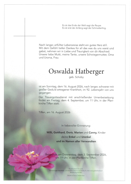 Parte von Oswalda  Hatberger
