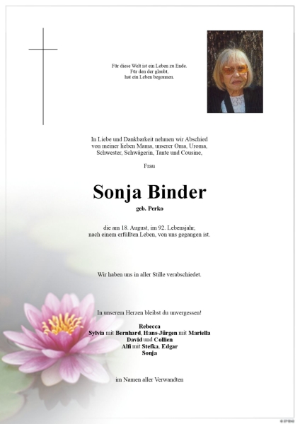 Parte Sonja Binder