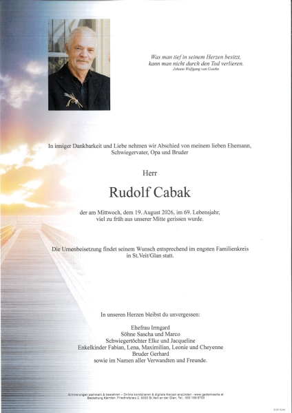 Parte von Rudolf Cabak
