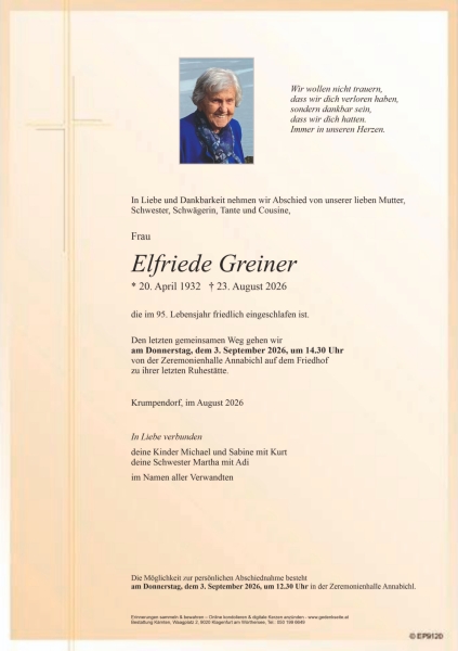 Parte von Elfriede Greiner