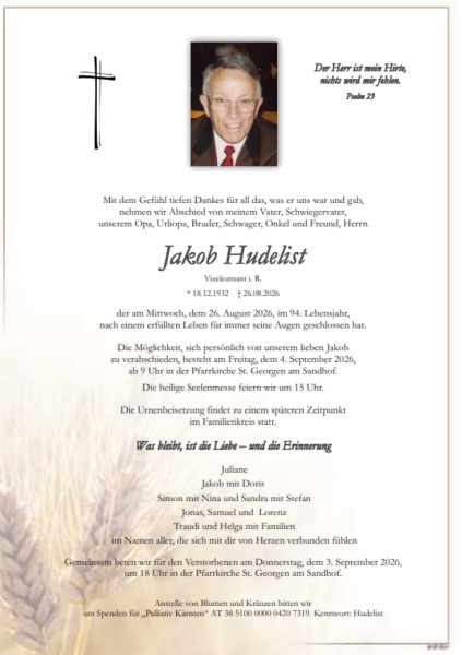 Parte von Jakob Hudelist