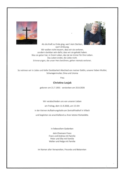 Parte von Christine Lesjak