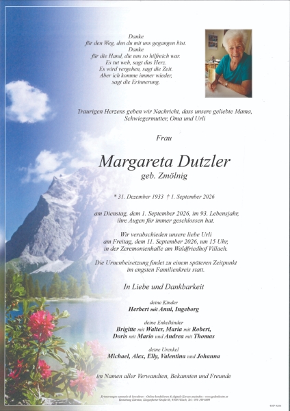 Parte von Margareta Dutzler