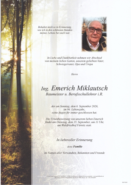 Parte von Emerich  Miklautsch
