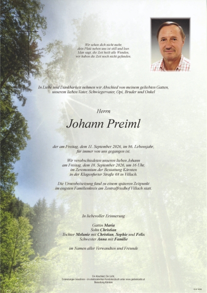 Parte von Johann Preiml