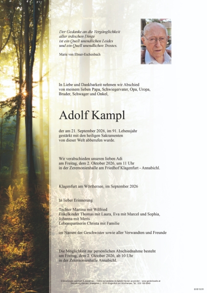 Parte von Adolf Kampl
