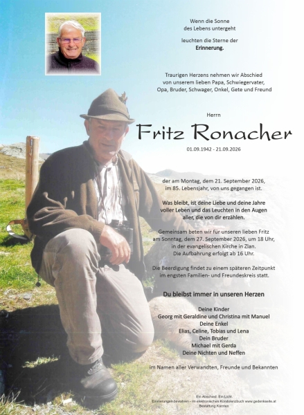 Parte von Fritz Ronacher
