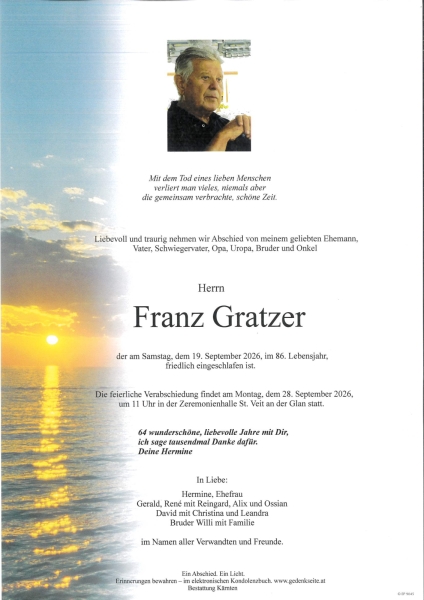 Parte von Franz Gratzer